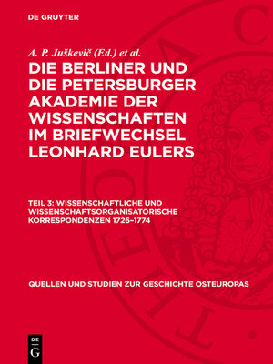 cover image of Wissenschaftliche und Wissenschaftsorganisatorische Korrespondenzen 1726–1774